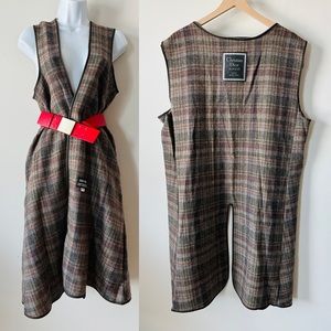 Vintage Christian Dior Monsieur Plaid Trench Coat Lining Vest Size 40L